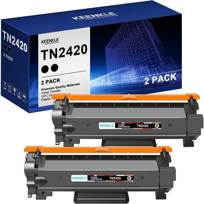 TN2420 Cartouche de Toner pour Brother TN 2420 TN2410 MFC-L2710DN  MFC-L2730DW MFC-L2750DW (Noir, 2-Pack)
