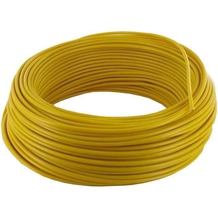Fil électrique souple de couleur jaune