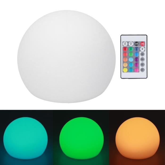 Fdit lampe boule télécommandée Boule lumineuse LED d'extérieur, lampe Globe RGBW étanche avec 16 couleurs piscine decoration