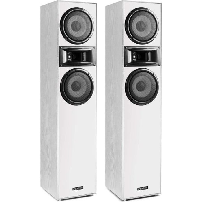 Enceintes Hifi Grundig 506 – 2 Voies Blanc – Vérifiées, Garantie 1 An