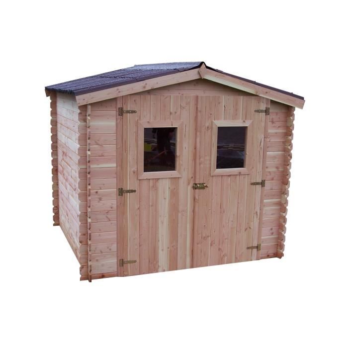 Abri dublin douglas madriers 4.15 m² sans plancher DU2421.02N HABRITA - vue 2