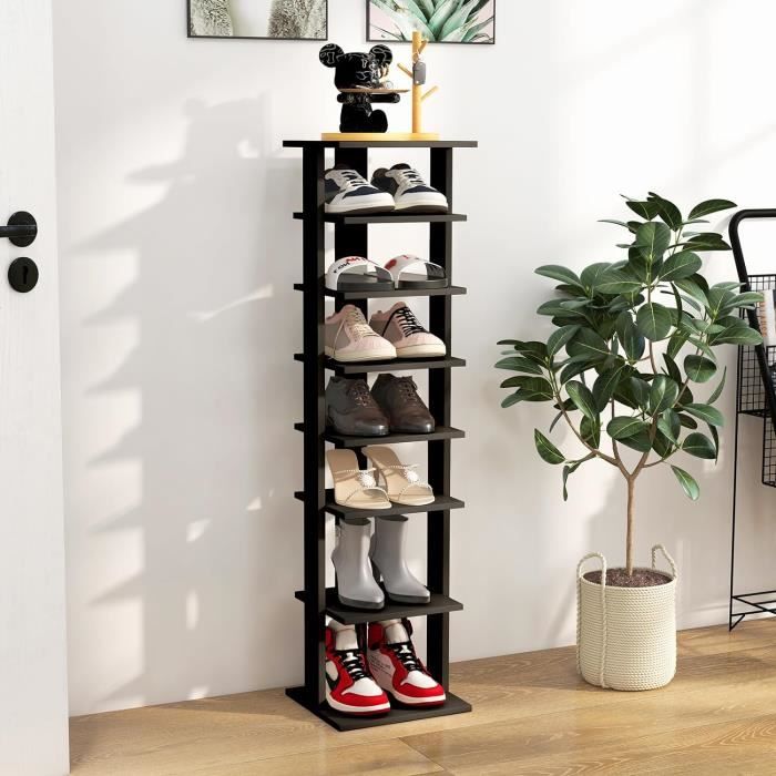 GIANTEX Étagère Meuble à Chaussures en Bois à 8 Niveaux Range-Chaussures 28 5x 25 5x 110 cm Étagère Amovible pour