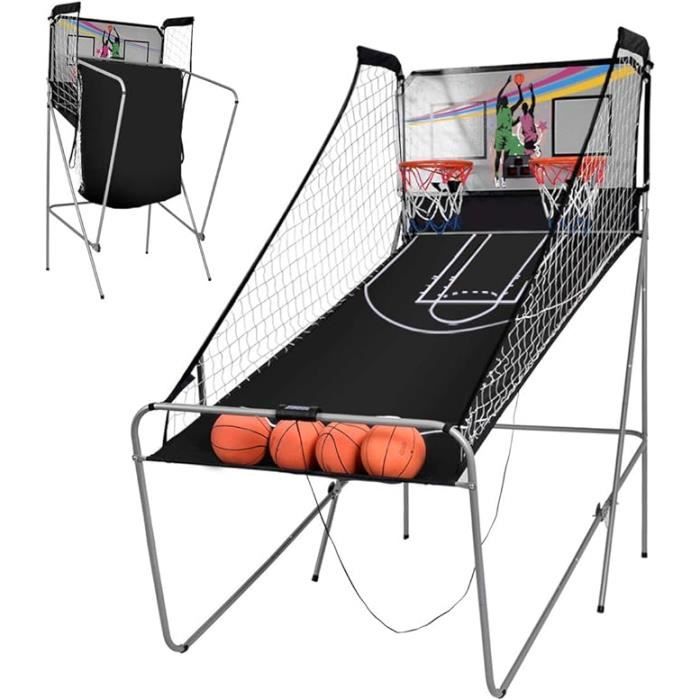 GOPLUS 16cm Jeu de Basketball Arcade pour Enfants, 2 Baskets, 8