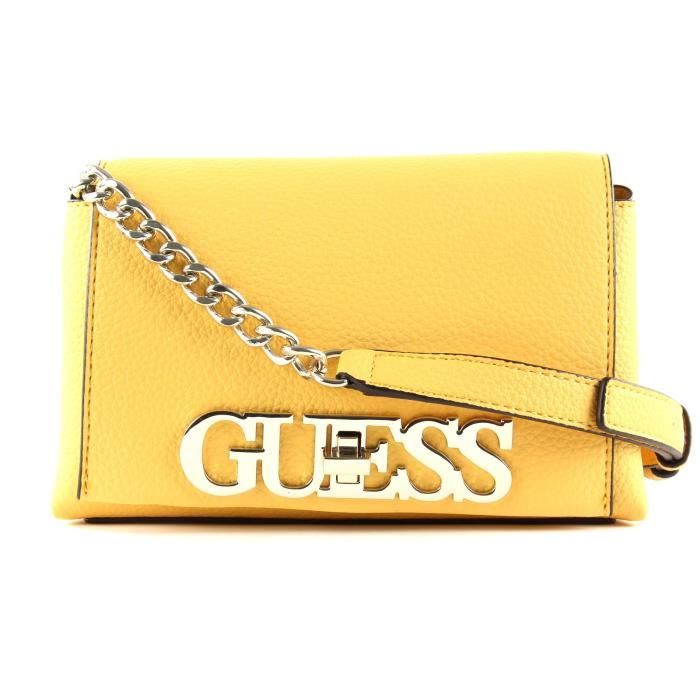 GUESS Uptown Chic Mini Xbody Flap Yellow [79882] Jaune Cdiscount