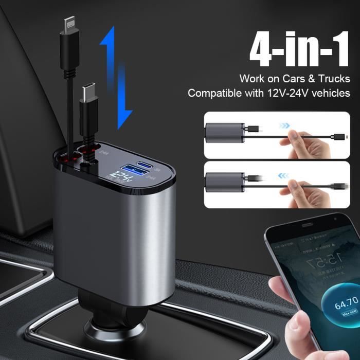 subtel Chargeur GPS Allume-Cigare Voiture 4.0mm x 1.7mm 1000mA Compatible avec 5V Cable 1.4m Charge Auto 12V Camion 24V Navigation subtel Chargeur GPS Allume-Cigare Voiture 4.0mm x 1.7mm 1000mA Compatible avec 5V Cable 1.4m Charge Auto 12V Camion 24V Navigation