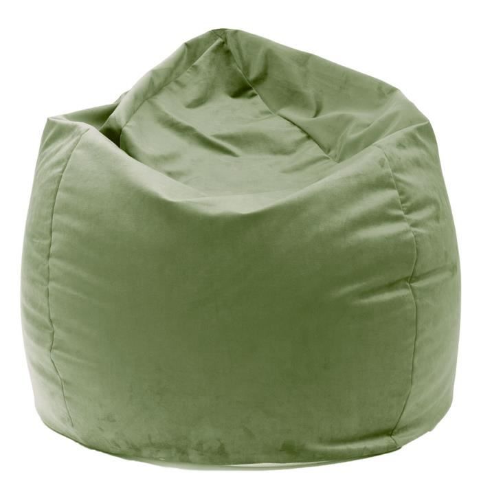 pouf poire - jumbo bag william velvet - sauge - 80x130 cm - 300l