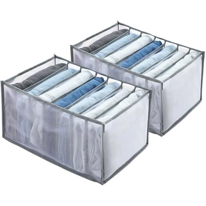 Lot De 2 Boîtes De Rangement Gemsaya Avec Couvercle - 38x32x27,5 Cm, Pliables, Poignées Métal
