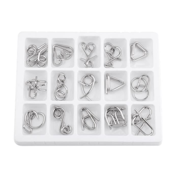 Lot De 8 Casse-têtes En Fil Métallique - Jeux De Réflexion IQ, Défis à Séparer, Pour Enfants Et Adultes - 3