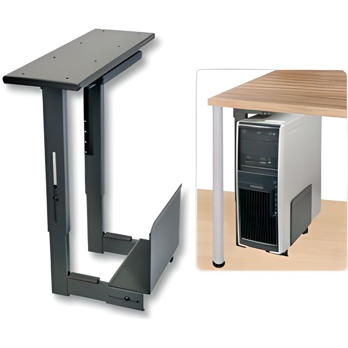 LINDY Support PC extractible pour montage sous bureau - Métal - Noir -  Cdiscount Informatique