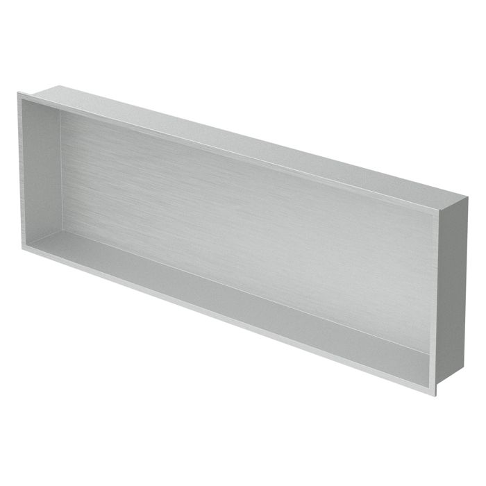 LuxeBath Niche de Douche Encastrée Murale 90x30x10 cm en Acier Inoxydable Argent Étanche Étagère avec Cadre Salle de Bain