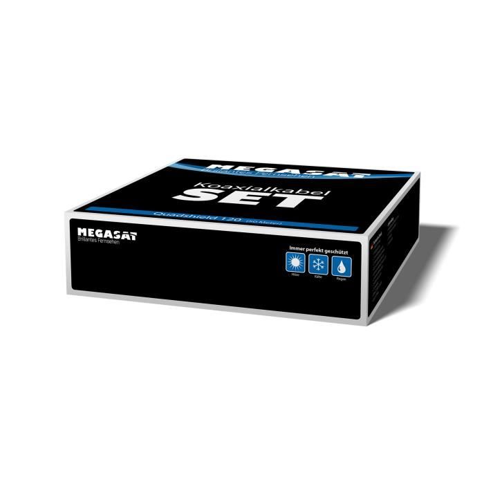 Câble coaxial 120 dB 50m - Ø 7.2mm 110 dB 50m TV 4k Full HD – Quadruple ...