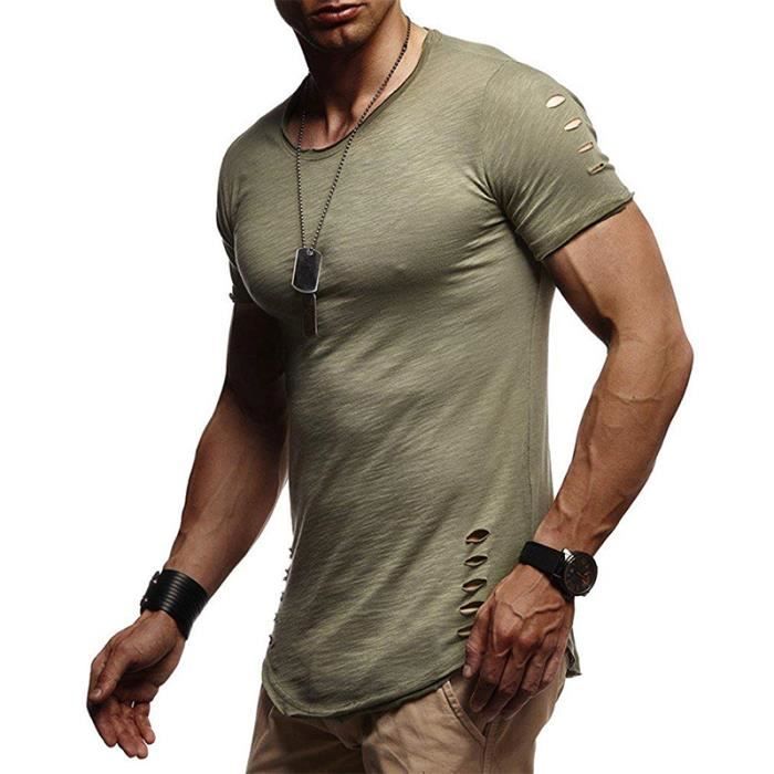 T-shirt fitness Sportee manches courtes slim coton col rond homme