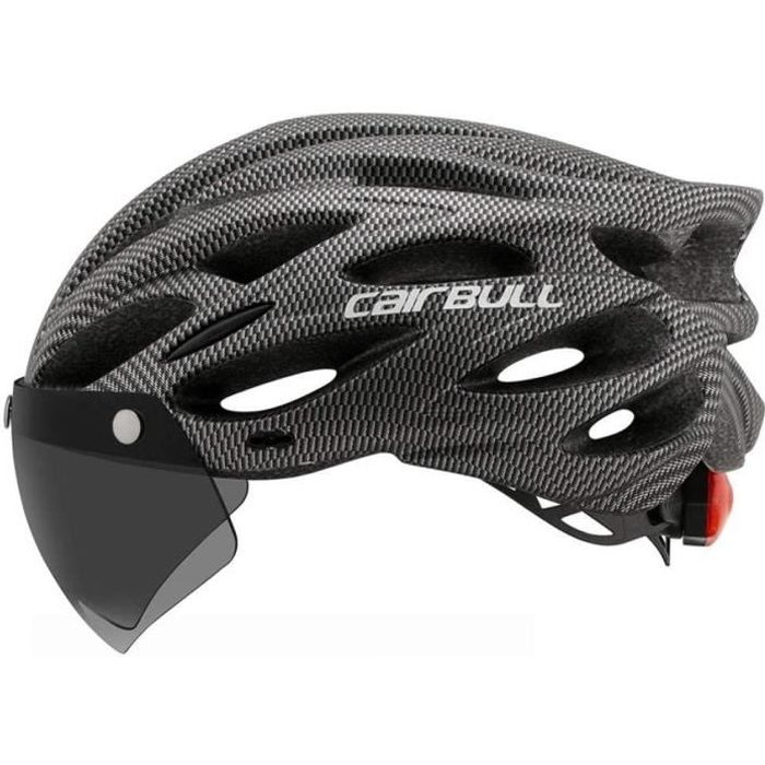 Casque de vélo multisports avec feu arrière de sécurité et visière amovible