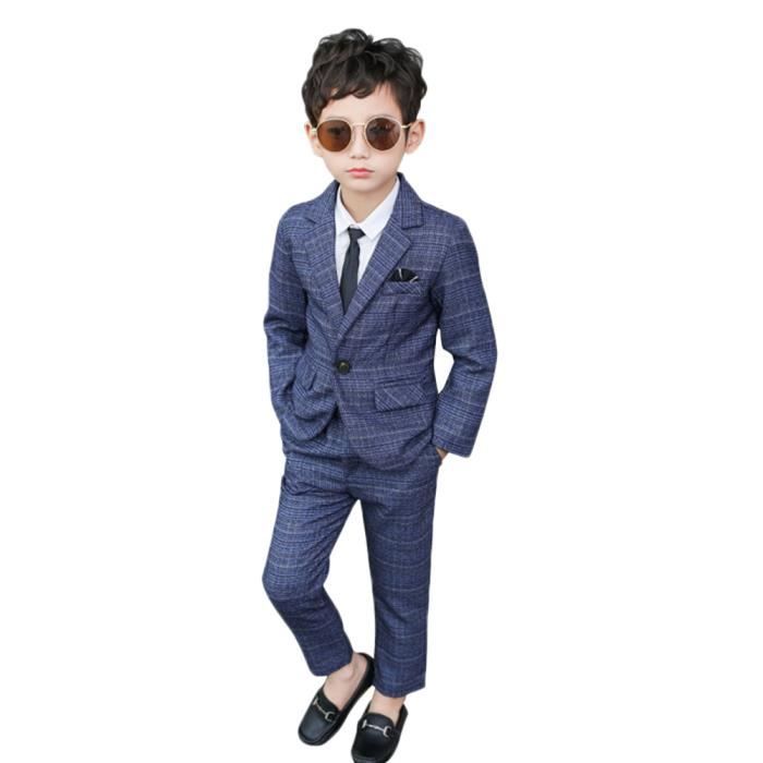 Costume Garçon D'honneur – Veste + Pantalon + Cravate + Broche, Tenue Cérémonie, Plusieurs Tailles (90 à 170 Cm) - 5
