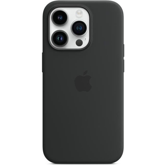 Apple Coque iPhone 14 Pro en Silicone Noir des Sables Liquide Anti-Rayure Housse Protection Anti-Patinage Gel iPhone 14 Pro