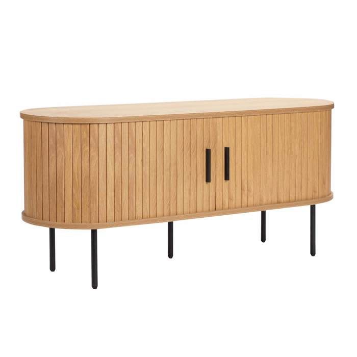 Meuble TV en mélaminé et acier 120 cm beige Marius - Oviala Meuble TV en mélaminé et acier 120 cm beige Marius - Oviala