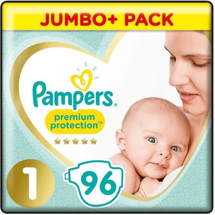 PAMPERS Premium Protection Taille 1 - 96 couches - Cdiscount