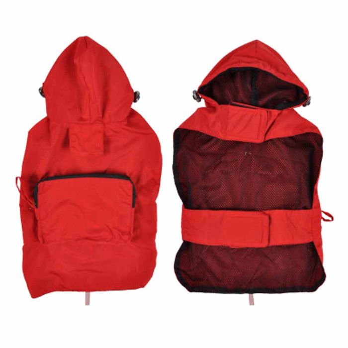 Comparer les prix de Imperméable Pour Chien "capuche & Poche" 40cm Rouge - Paris Prix