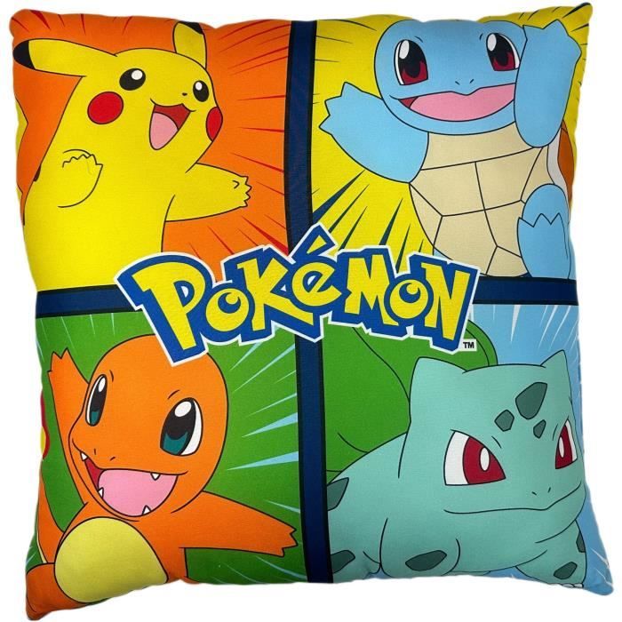 Coussin double face Carré POKEMON Pikachu et ses amis Microfibre 40 x 40 cm