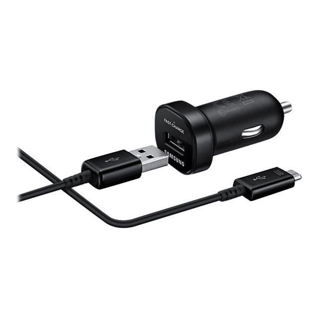 SAMSUNG Adaptateur allume-cigare - 1 entrée USB - Câble micro-USB 1,5m - Noir