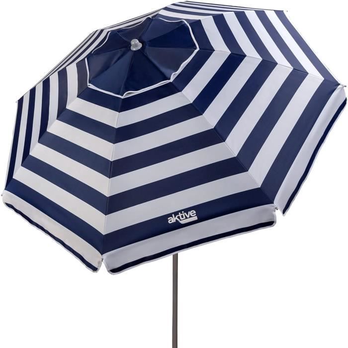Parasol En Bois 300 Cm Avec Toile Polyester 235 G/m² UPF50+ - Pour Jardin, Terrasse, Piscine, Système Poulie