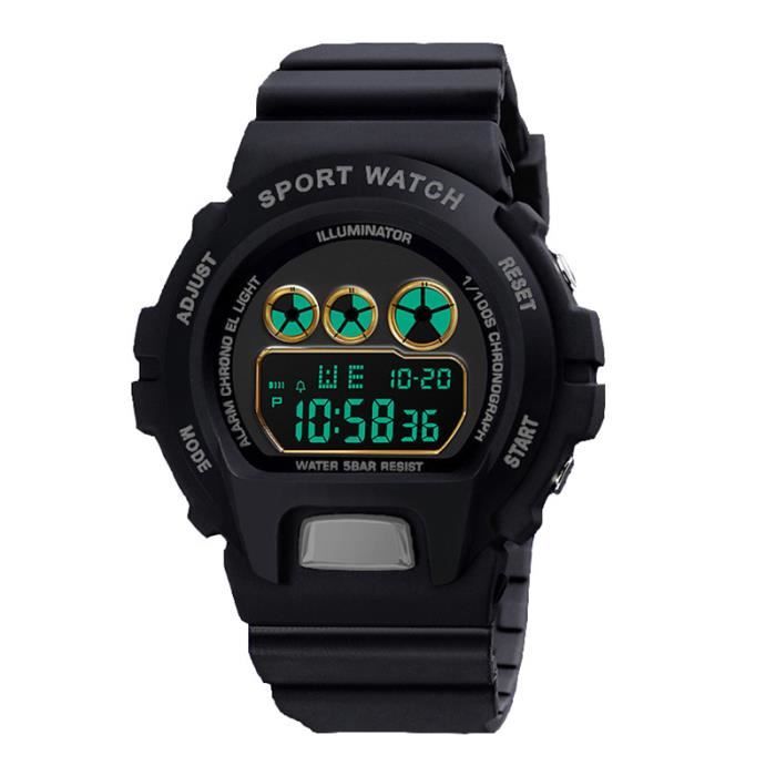 Montre Digital Enfant Étanche 50m - Multifonction LED Alarme Chrono Pour Garçons/Filles