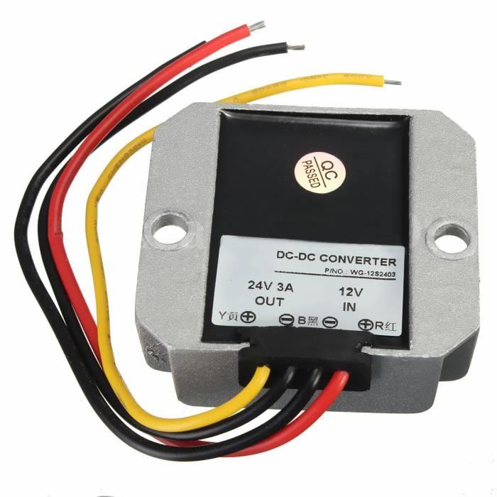 DC-DC 12V Passer a 24V 3A 72W Convertisseur de puissance