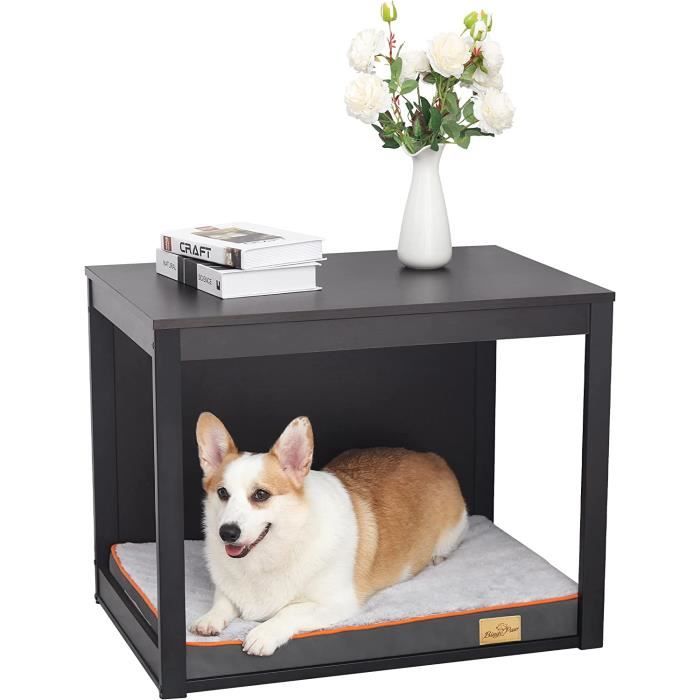 BingoPaw Niche Chien Intérieur Bois: Maison Chat Cage pour Chien Meuble avec Panier Chien Déhoussable et Orthopétique pour Chien18