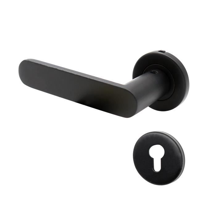 Poignée de Porte - STORE & MENUISERIE 2.0 - Cylindre Noir - Aluminium ...