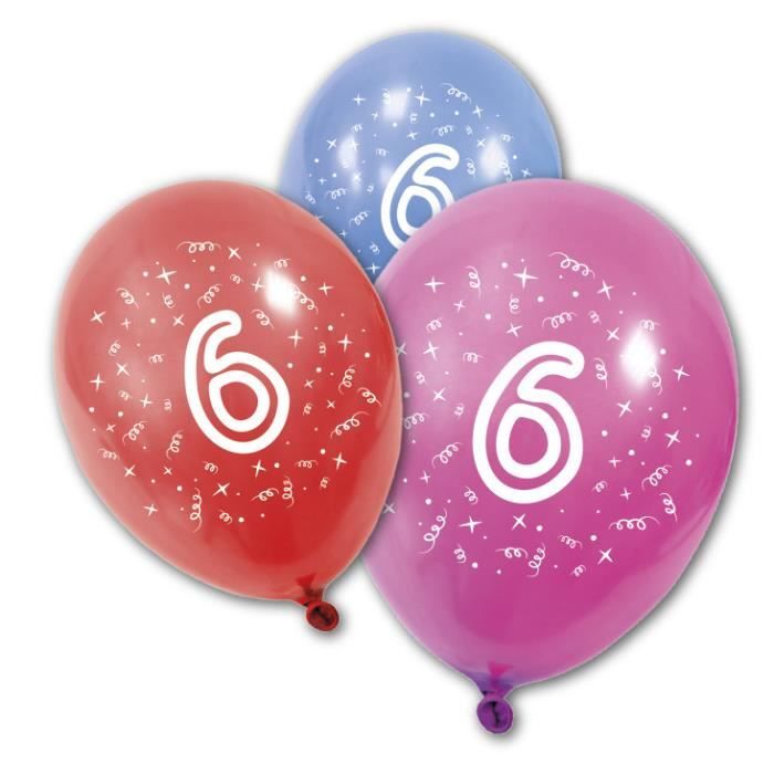 Ballon Anniversaire 6ans X8 Ref Ba1006 Achat Vente Ballon Decoratif Soldes Sur Cdiscount Des Le Janvier Cdiscount