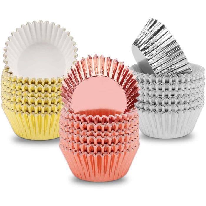 400 Mini Caissettes Muffins Dorées - Antiadhésives, Résistantes à 220°C, Parfaites Pour Cupcakes Et Fêtes