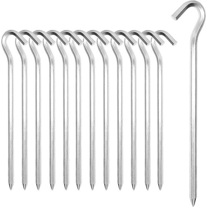 Lot De 16 Sardines De Tente En Aluminium - Longueur 18cm - Avec Sac De Rangement - Pour Camping, événements