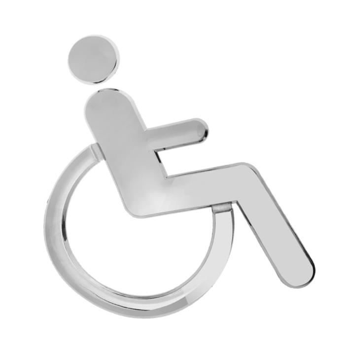 Signe de porte de toilette handicapé en fauteuil roulant Signe de plaque de 