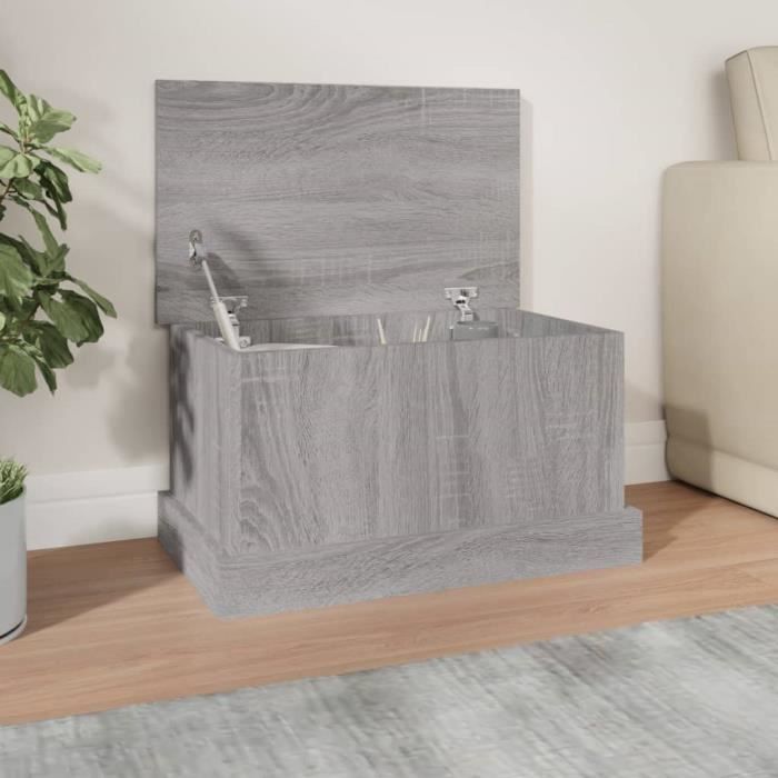 vidaXL Boîte de rangement sonoma gris 50x30x28 cm bois dingénierie 816502