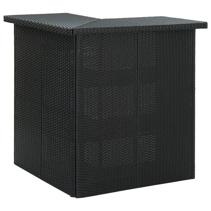 vidaXL Table dangle de bar Noir 100x50x105 cm Résine tressée 313481