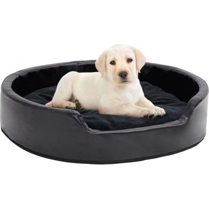 Lit pour animaux - Haba - Noir - 79x70x19 cm - Similicuir - Peluche douce Lit pour animaux - Haba - Noir - 79x70x19 cm - Similicuir - Peluche douce