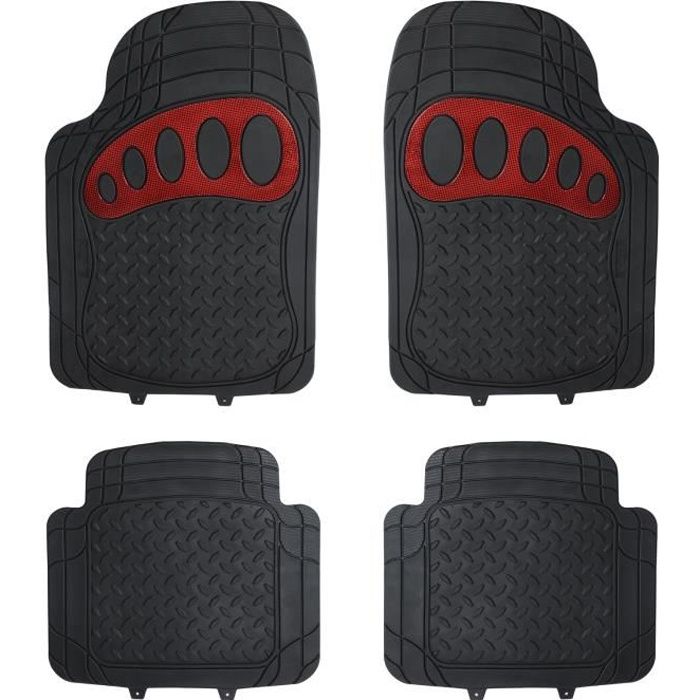 Honda accord 1998-2003 Tapis de voiture universel noir et rouge