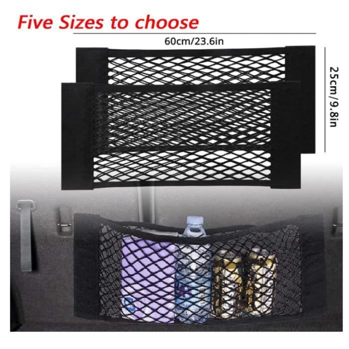 Filet De Rangement Pour Coffre De Voiture Extensible 70x70 Cm - Idéal Pour Bagages Et Courses - élastique Et Résistant