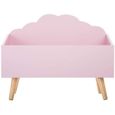 coffre à jouets meuble de rangement - forme nuage - coloris rose-1
