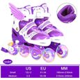 Roller alignées enfant violet clignotant adjustable respirant SURENHAP - Taille 31-38-1