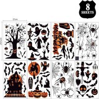 Stickers Halloween Fenetres Noirs Electrostatique Avec Arbre
