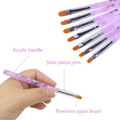 Lot De 7 Pinceaux Pour Nail Art, Pinceaux De Peinture Avec