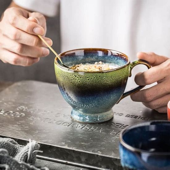 TuYines Grande tasse de 500 ml, grande tasse à café, tasse à thé en  céramique, grands bols à céréales avec anse, tasse à thé, tasse en  porcelaine