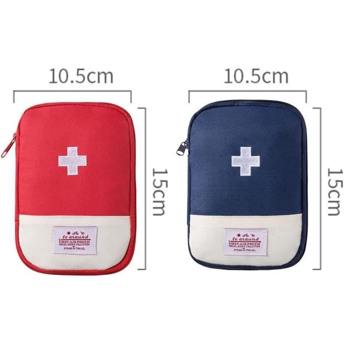 Trousse De Secours Vide 2 Pièces – 14x5x10 Cm, Imperméable, Avec Compartiments, Pour Maison, Voiture, Voyage