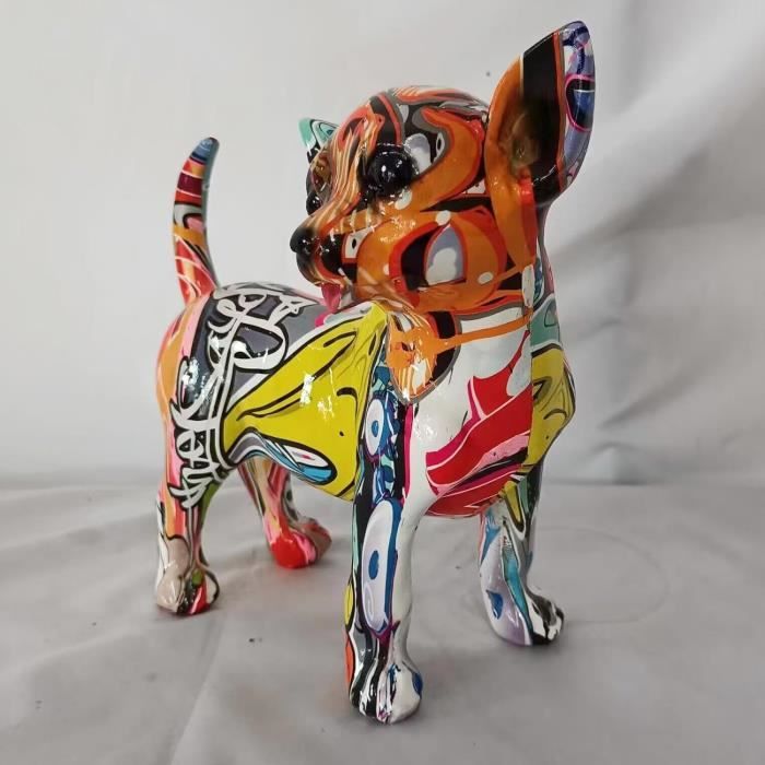 Mini Figurine De Chihuahua En Résine – 8 X 4 X 5,2 Cm, Peinte à La Main, Réaliste, Décoration Voiture/Bureau, Cadeau Amoureux Des Chiens, Collectionneur