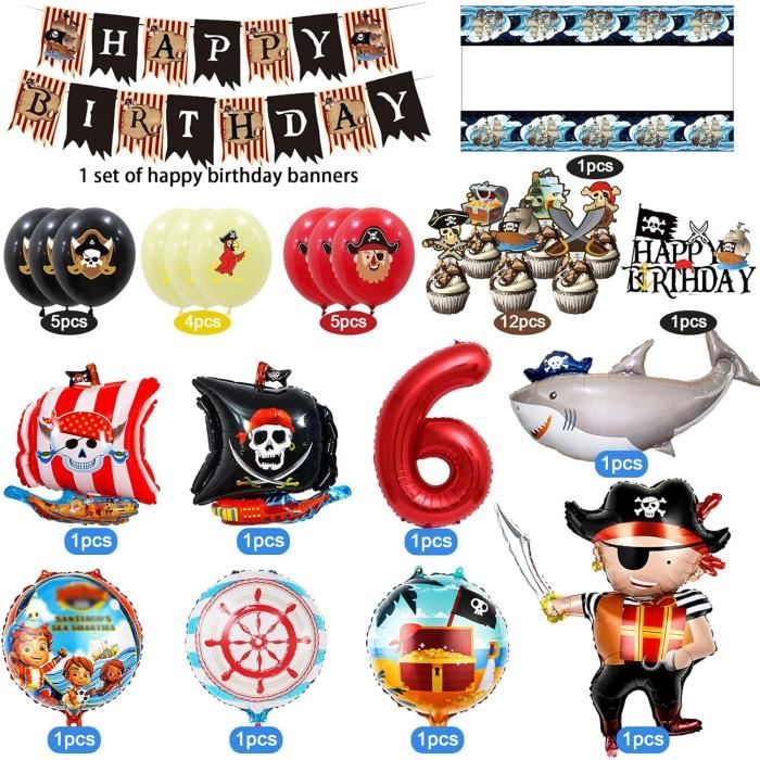 Anniversaire Pirate Décoration Halloween Kit Assiette Carton Gobelet Nappe Serviette En Papier