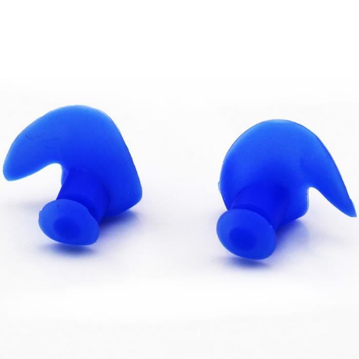 1 Paire silicone souple natation bouchon d'oreille imperméable à l'eau clip  nage écouteurs surf natation bouchons d'oreilles Bleu