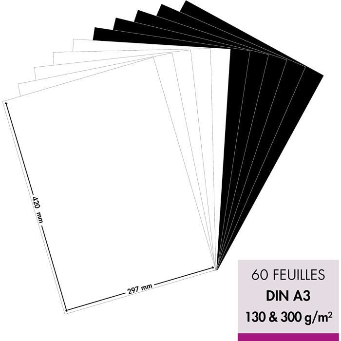 Lot 60 Feuilles Carton Structuré A4 230g - 20 Couleurs Pour Scrapbooking Et Loisirs Créatifs