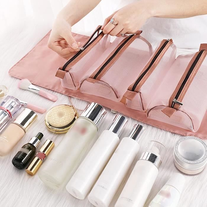 Trousse De Maquillage 2 Pièces Avec Porte-clés Marguerite – Léger Et Pratique Pour Voyage
