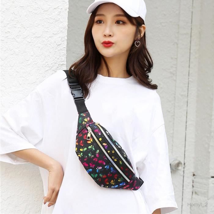 Sac banane a la mode sac a bandouliere leger avec ceinture reglable sac de poitrine sac de taille portable pour courir Le noir Cdiscount Bagagerie Maroquinerie